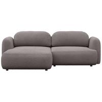 ECKSOFA Tvoya Graubraun Bouclé - Graubraun/Schwarz, Kunststoff/Textil (267/175cm) - Selsey