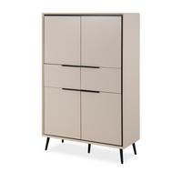 HIGHBOARD Sand und Schwarz 90 x 140 cm, Schrank mit Soft-Close-Funktion - Sandfarben/Schwarz, Holzwerkstoff/Kunststoff (90/140/38cm) - Furn.Design