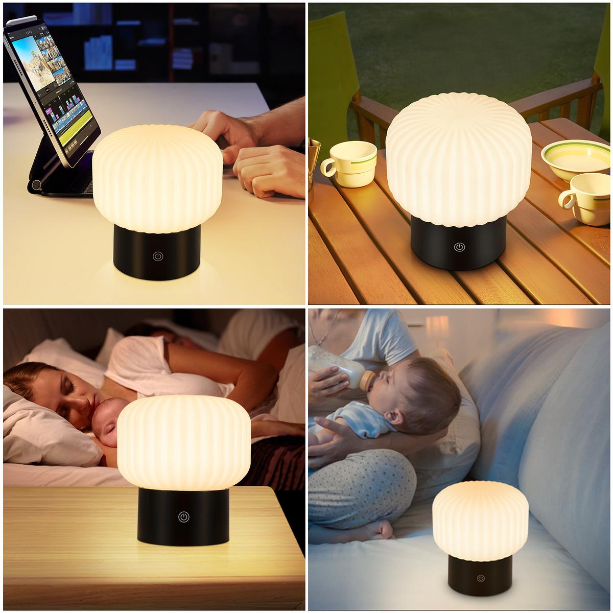 LED TISCHLAMPE Glowvyn 16/15.5/8.7 cm - Weiß, Glas (16/15.5/8.7cm) - ZMH