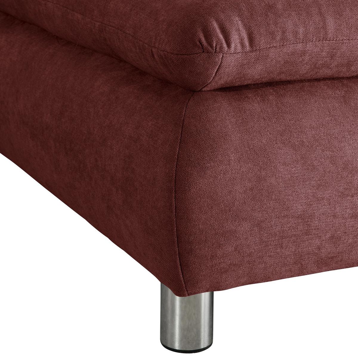 ECKSOFA mit Ottomane rechts Kaye Flachgewebe rot - Rot, Kunststoff (190/270cm) - 58aufmkessel