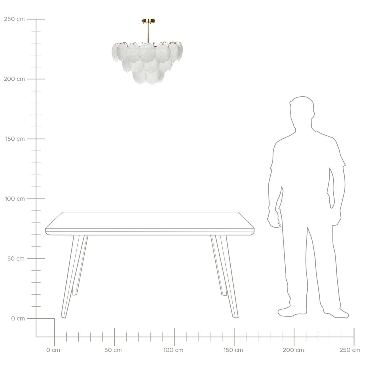 KRONLEUCHTER Glas Messing Caplina - Transparent/Messingfarben, Glas (60/60/65cm) - Beliani