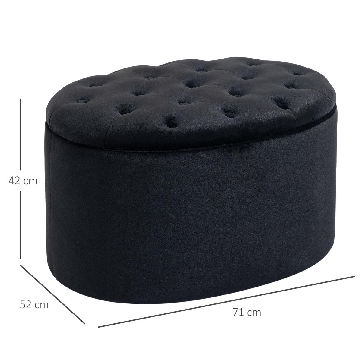 TRUHENBANK Ovale, Schwarz - Schwarz, Kunststoff (52/42/71cm) - HOMCOM