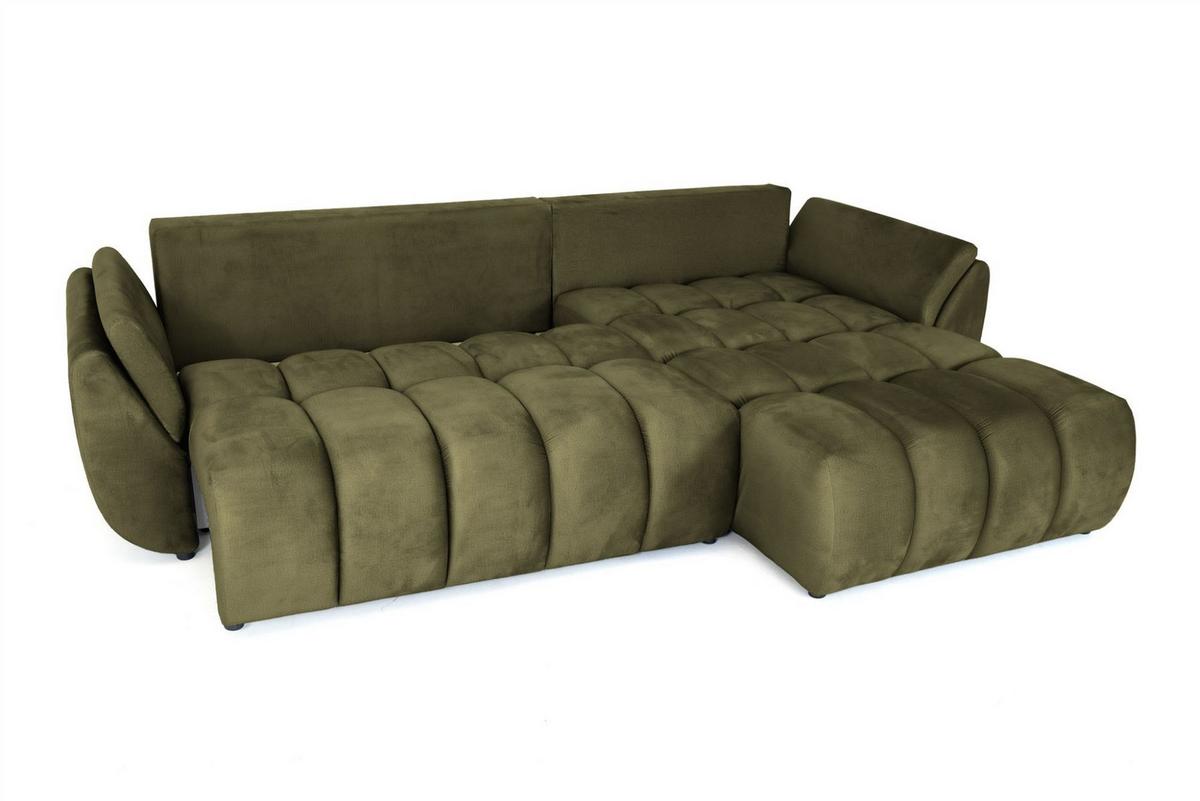 ECKSOFA Collin Mit Schlaffunktion - Grün, Holzwerkstoff/Textil (185/280cm) - Fun Möbel