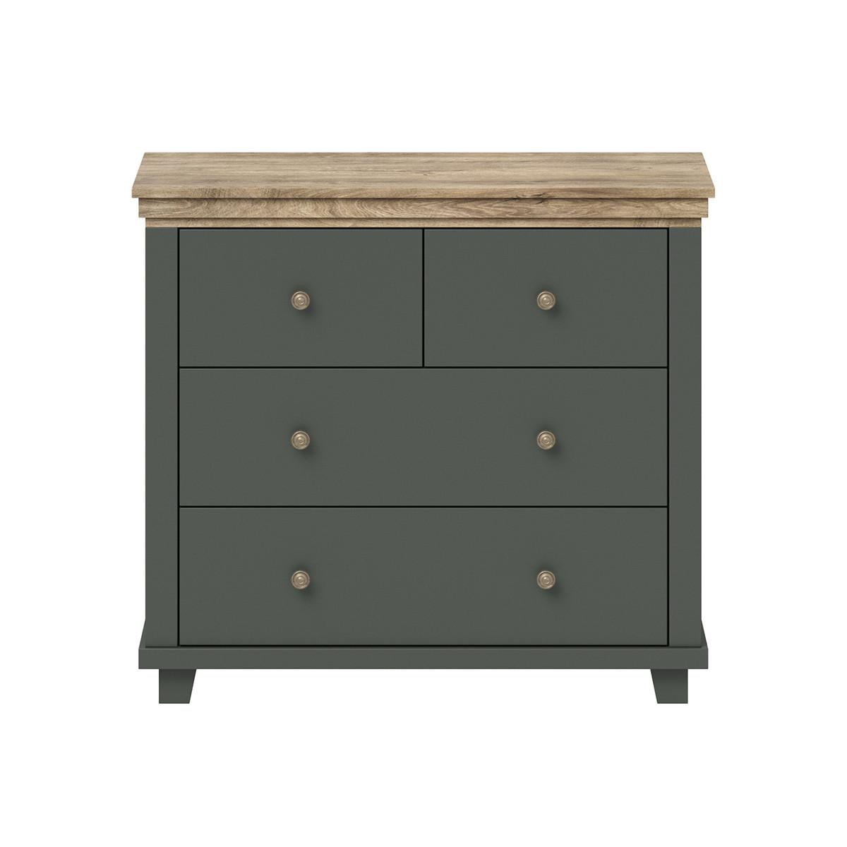 KOMMODE Martin Grün und Holz - Grün, Holzwerkstoff (90/80.5/42cm) - Petits-meubles