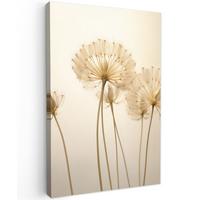 LEINWANDBILD Sonnenlicht - Löwenzahn - Botanisch - Blumen Wanddeko 40x60 cm - Creme, Textil (40/60cm) - MuchoWow