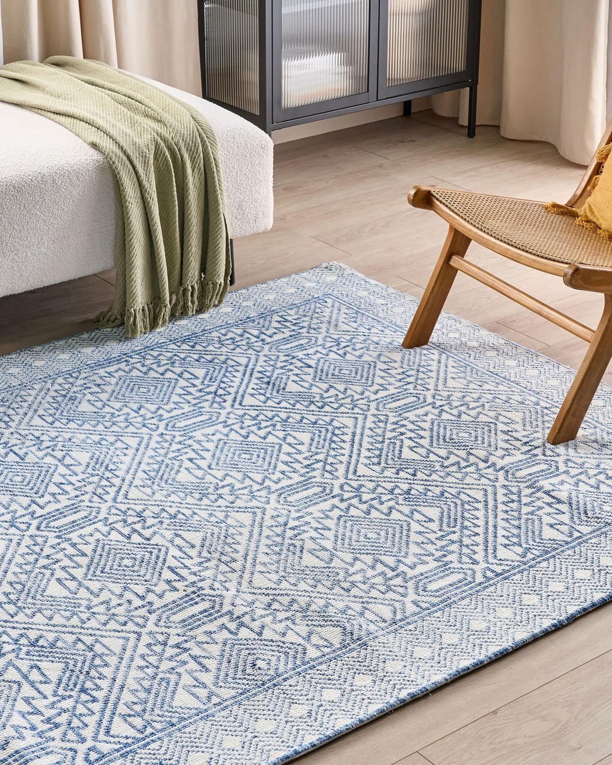 TEPPICH Blau 160/230 cm Kawas - Blau, Textil (160/230cm) - Beliani