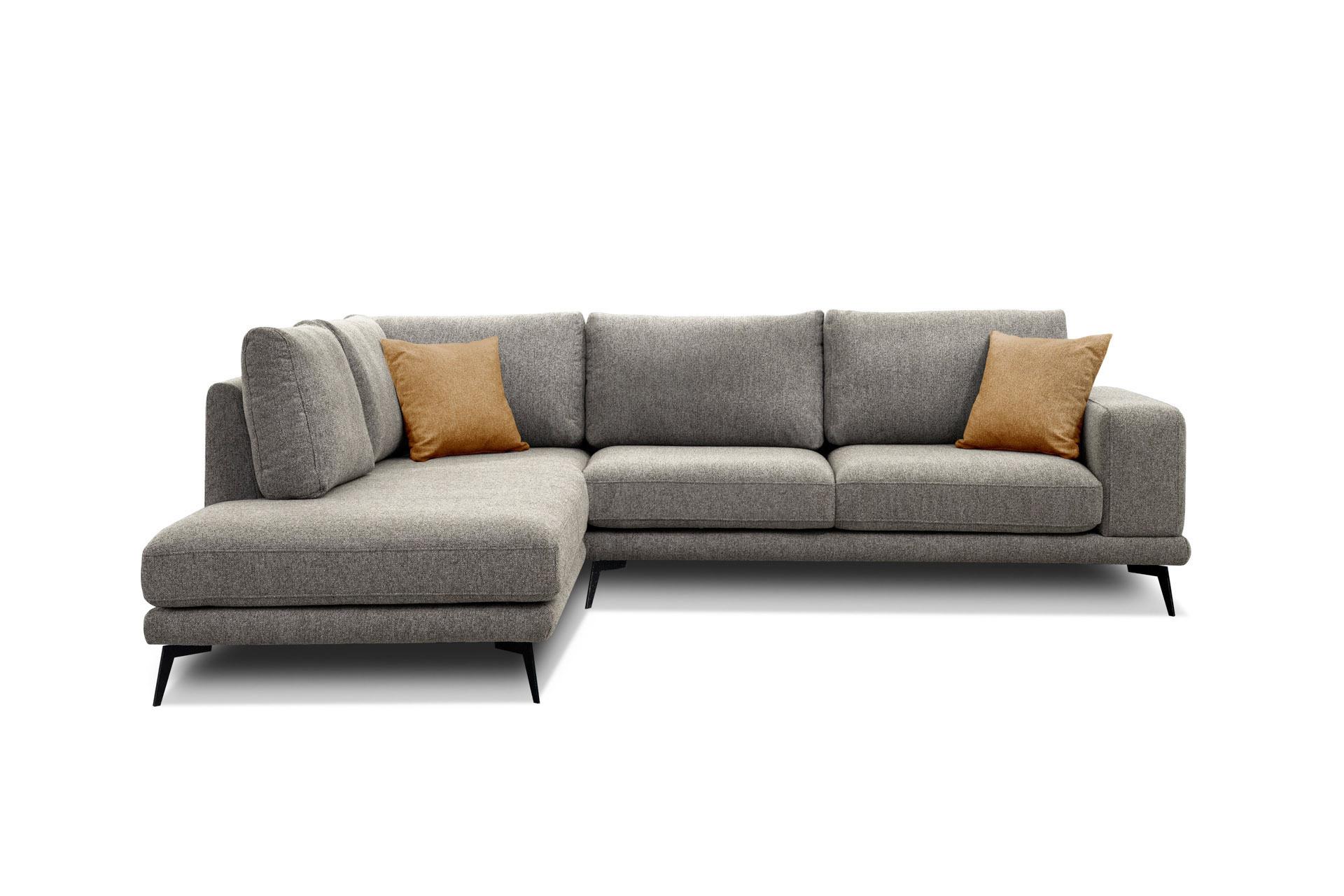 ECKSOFA MEDIOLANE 5-Sitzer, taupe - Taupe, Holzwerkstoff/Textil (219/282cm) - Wozimo