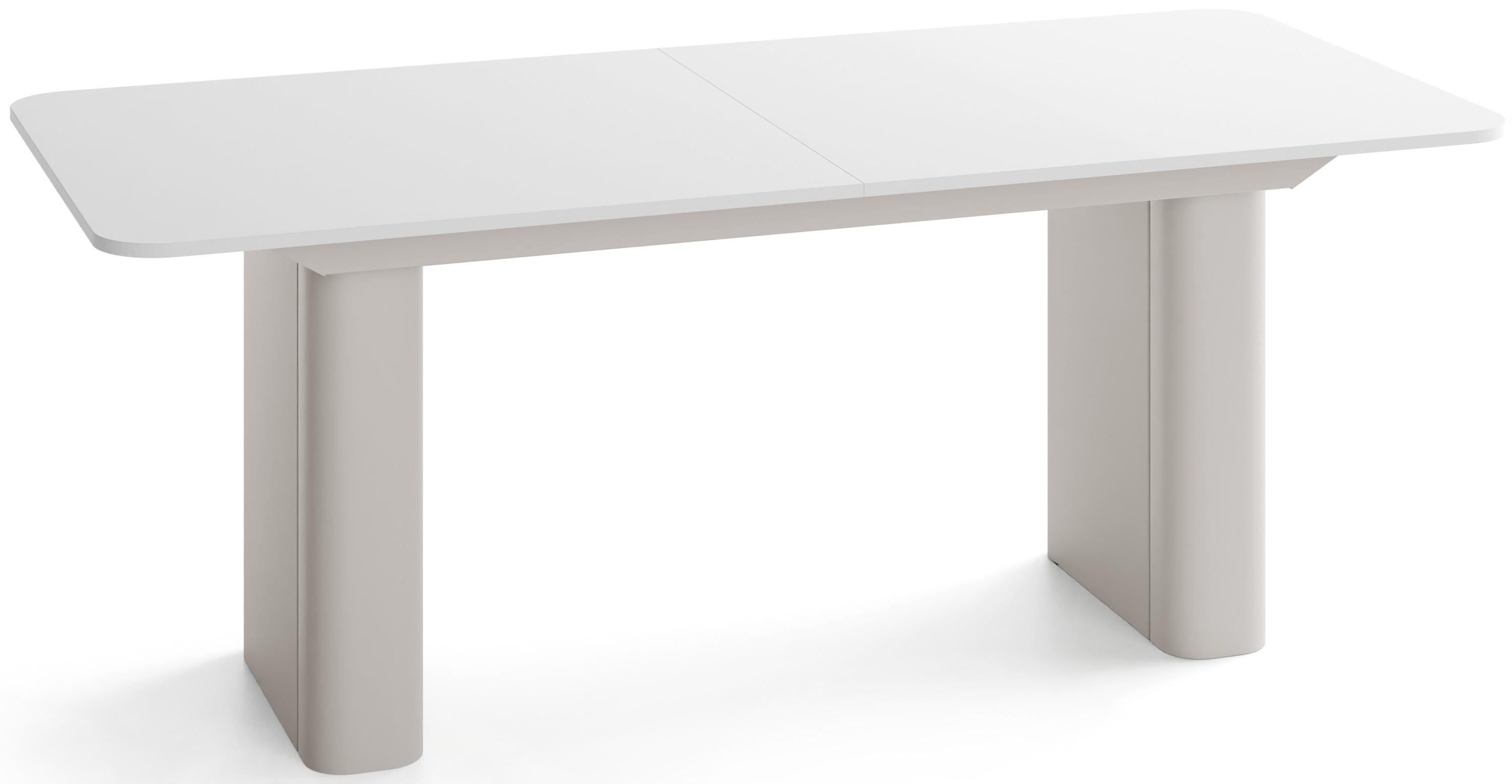 ESSTISCH Riven rechteckig ausziehbar verlängerbar mit Butterfly-Auszug, Weiß 180-276/90/76 cm - Kaschmir/Weiß, Holzwerkstoff/Metall (90/276/76cm) - WFL GROUP