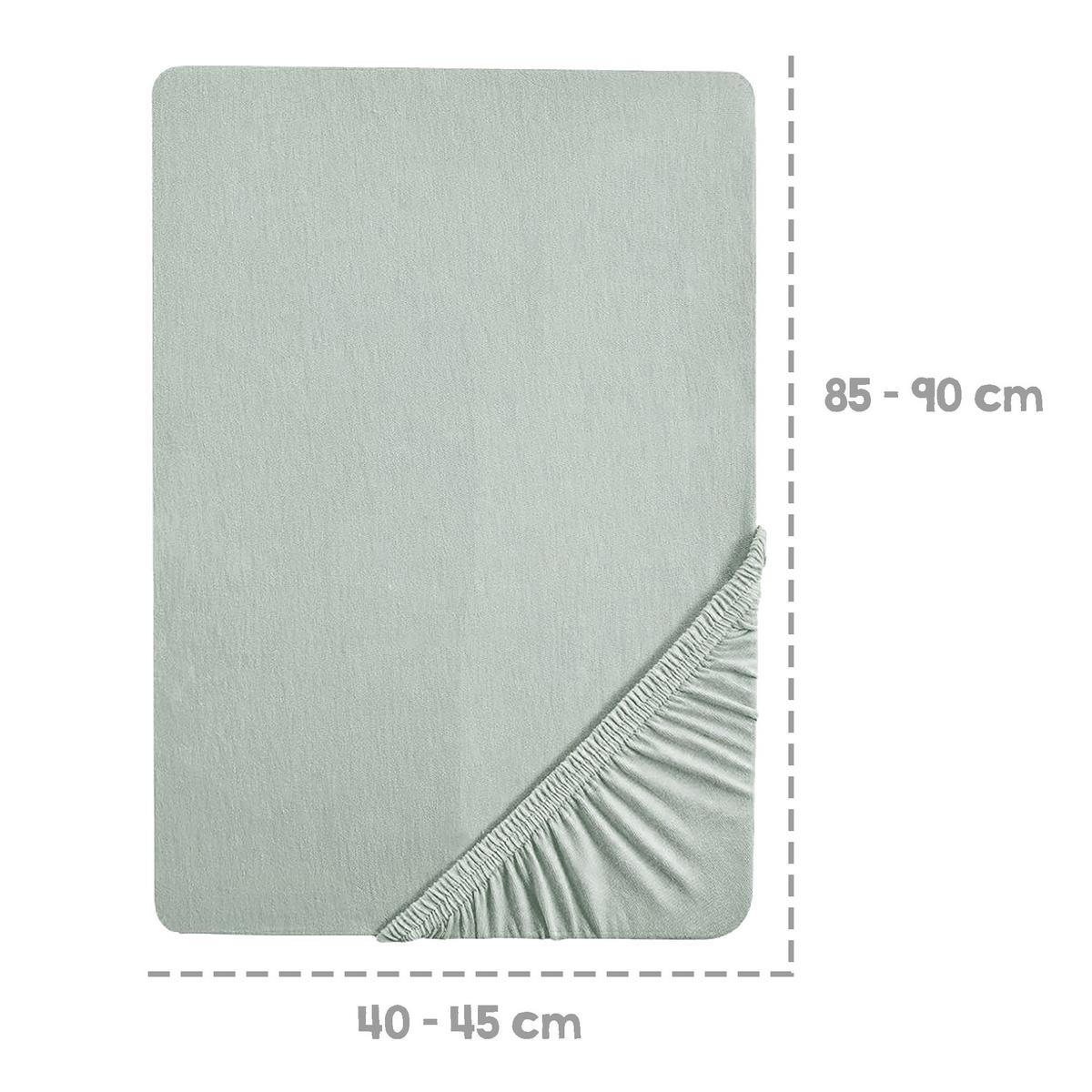 SPANNBETTLAKEN 40 x 90 – 45 x 90 cm - Hellgrün, Textil (45/90cm) - Roba