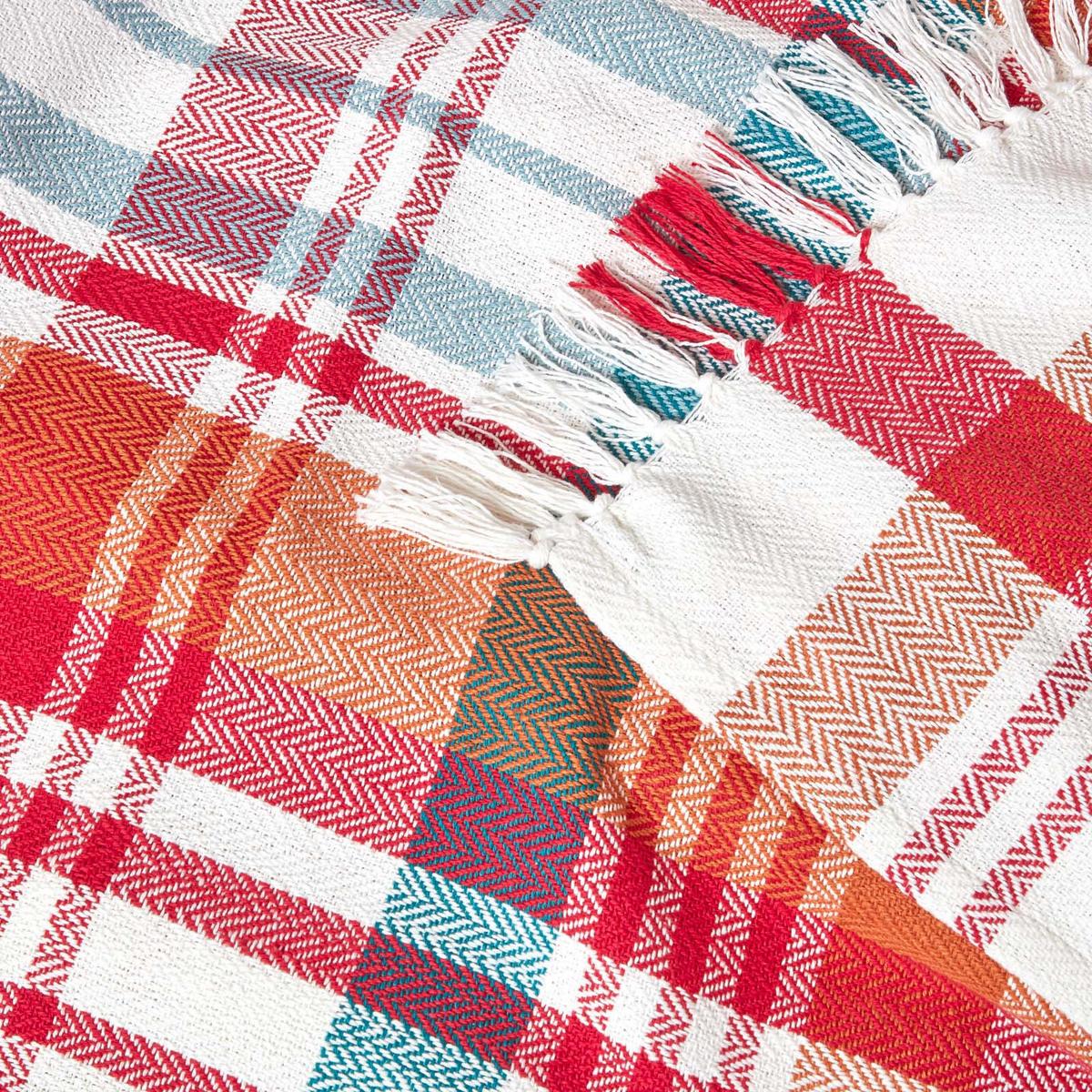 ÜBERWURF Falun 225/255 cm, Schottenkaro, 100% Baumwolle - Rot, Textil (225/255cm) - Homescapes