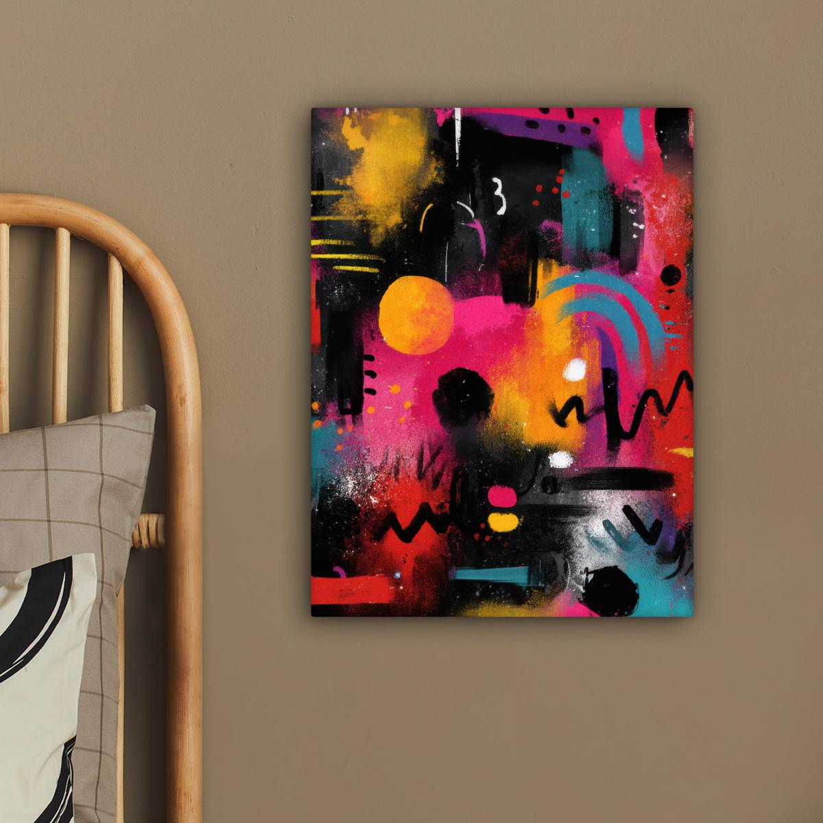 LEINWANDBILD Farbflächen - Formen - Bunt - Abstrakt Room Decor 30x40 cm - Pink, Textil (30/40cm) - MuchoWow