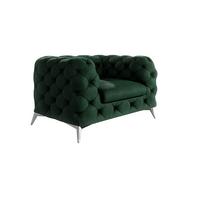 CHESTERFIELD-SESSEL Laura Flasche Grün Samt - Smaragdgrün/Silberfarben, Holz/Textil (125/75/100cm) - S-Style Möbel