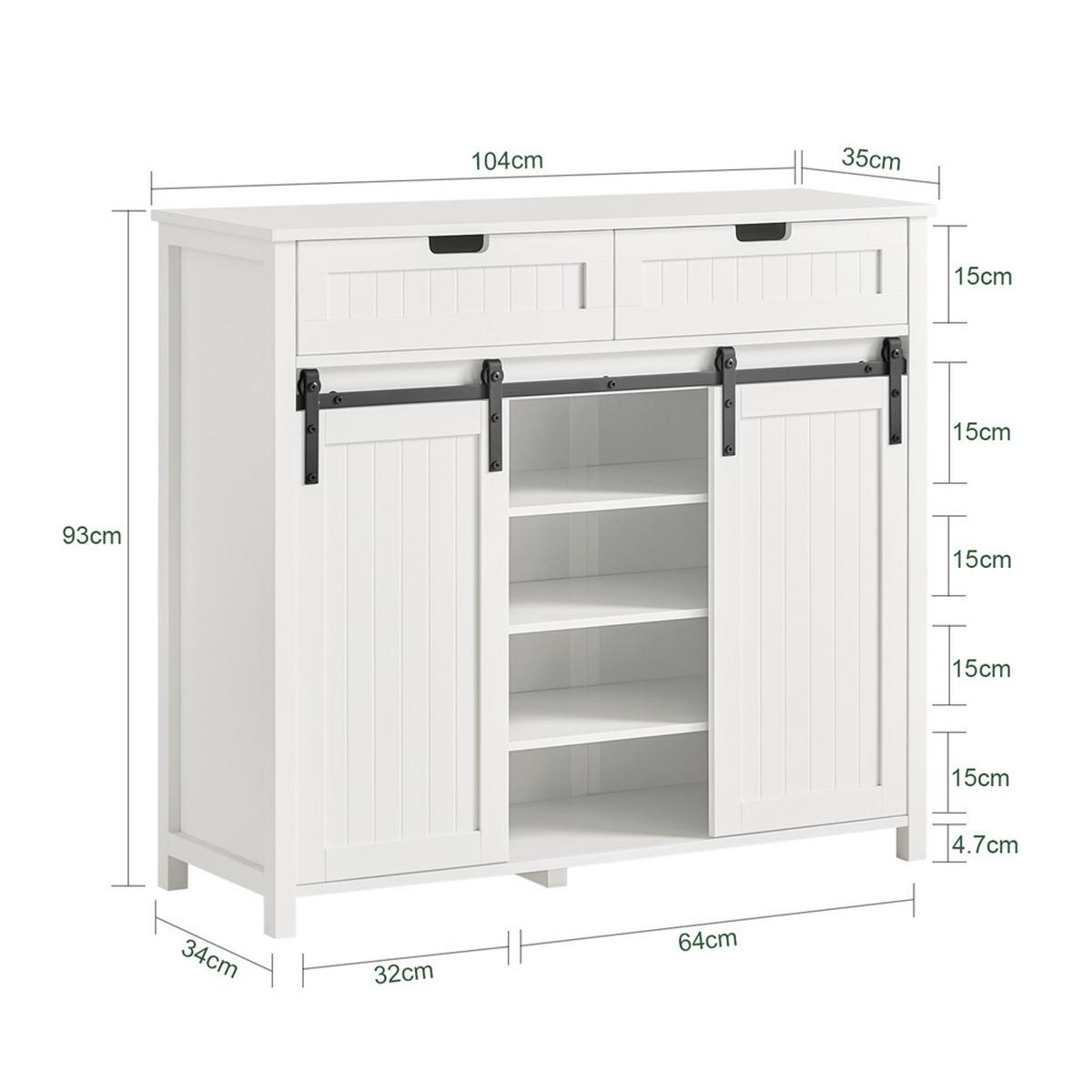 SIDEBOARD Weiß - Weiß, Holzwerkstoff (104/93/35cm) - SoBuy