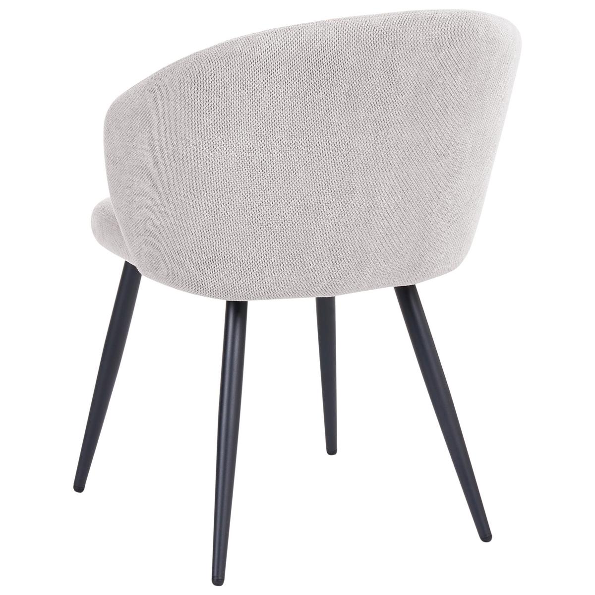 ESSZIMMERSTUHL 2er Set Stoff Cremeweiß Moundville - Creme, Textil/Metall (57/80/60cm) - Beliani
