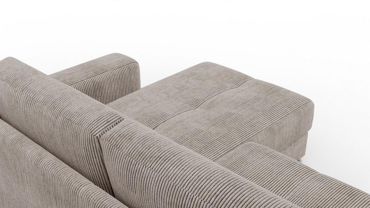 ECKSOFA OLI 4-Sitzer rechts, taupe - Taupe, Holz/Textil (295/172cm) - Wozimo