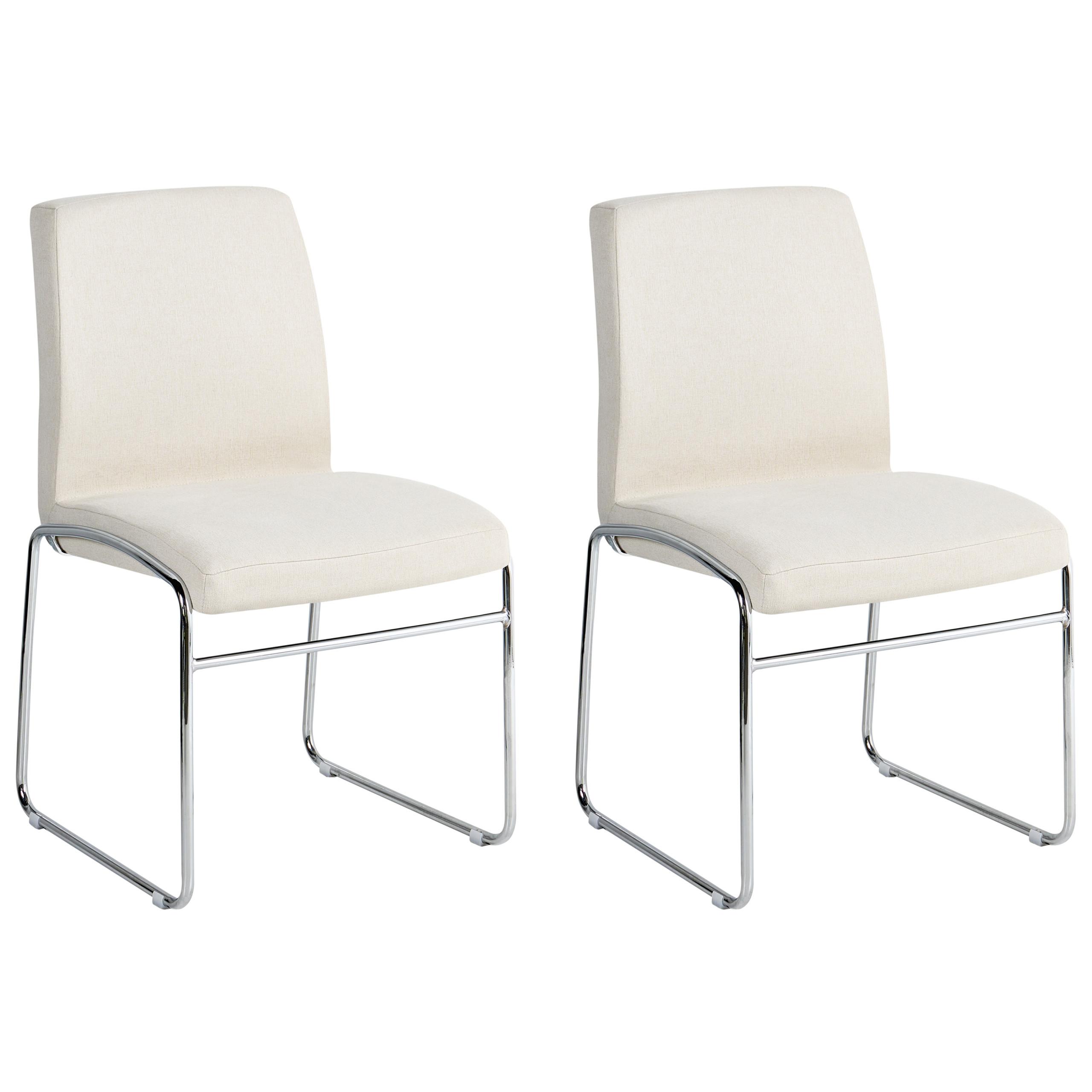 ESSZIMMERSTUHL 2er-Set Stoff Hellbeige Lecco - Beige, Textil (49/85/50cm) - Beliani