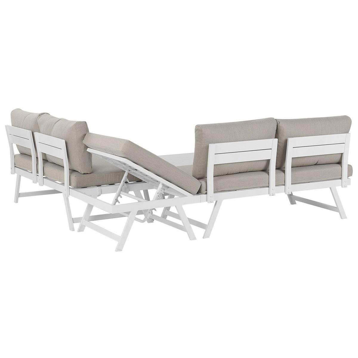 OUTDOOR-KISSENBEZUG Set Taupe Coccorino - Grau, Textil (130/65cm) - Beliani