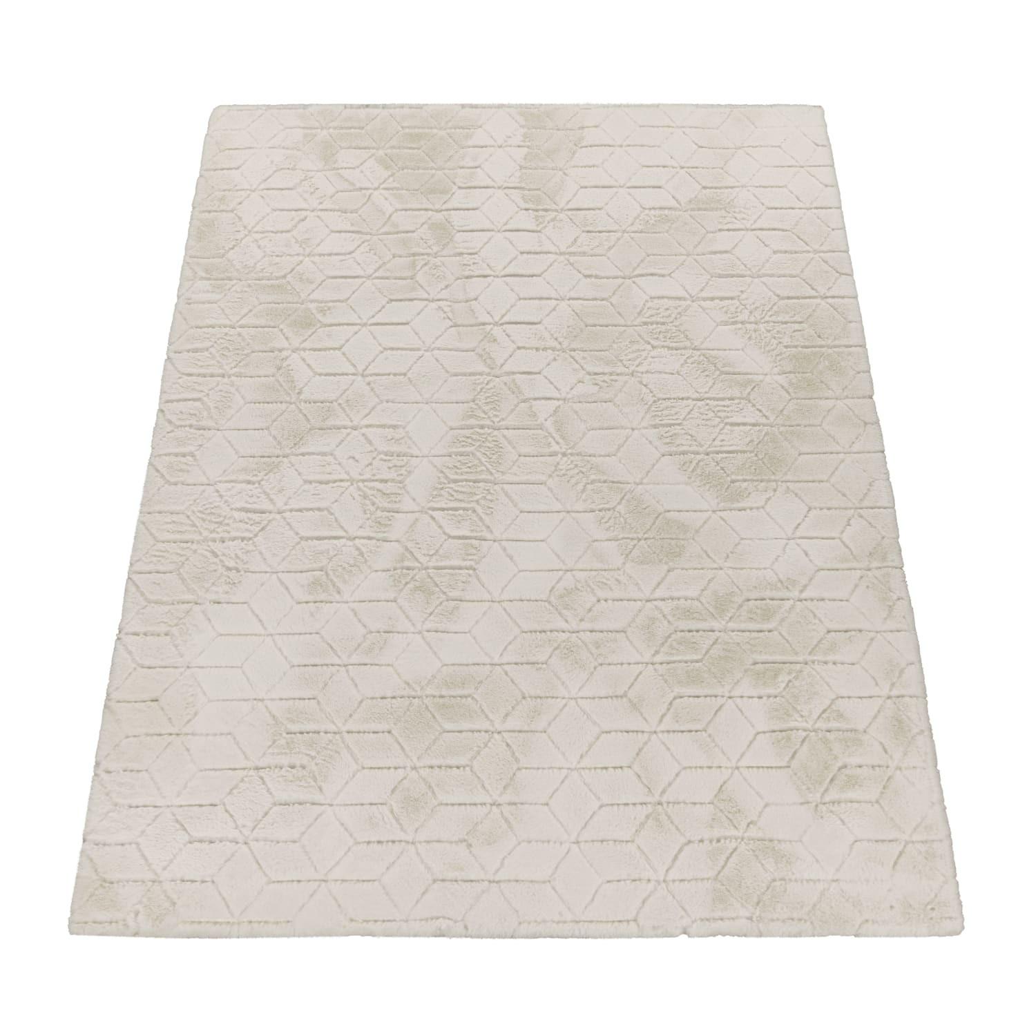 HOCHFLORTEPPICH, mit Struktur, aus Polyester, Florhöhe 22 mm, Creme, 120 x 160 cm - Beige, Textil (120/160cm) - KADIMA DESIGN