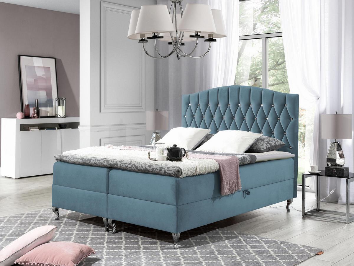 BOXBETT Puerto - H3 - Hellblau, Holz (140/200cm) - MIRJAN24