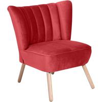 SESSEL Kadisha Bezug Samtvelours Buche natur / rot - Buchefarben/Rot, Kunststoff (70/80/66cm) - 58aufmkessel
