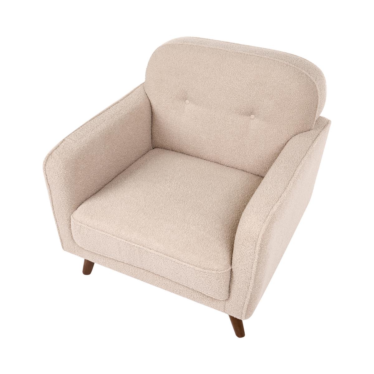 SESSEL Bouclé Beige Ettrum - Beige/Braun, Holz/Textil (87/87/84cm) - Beliani
