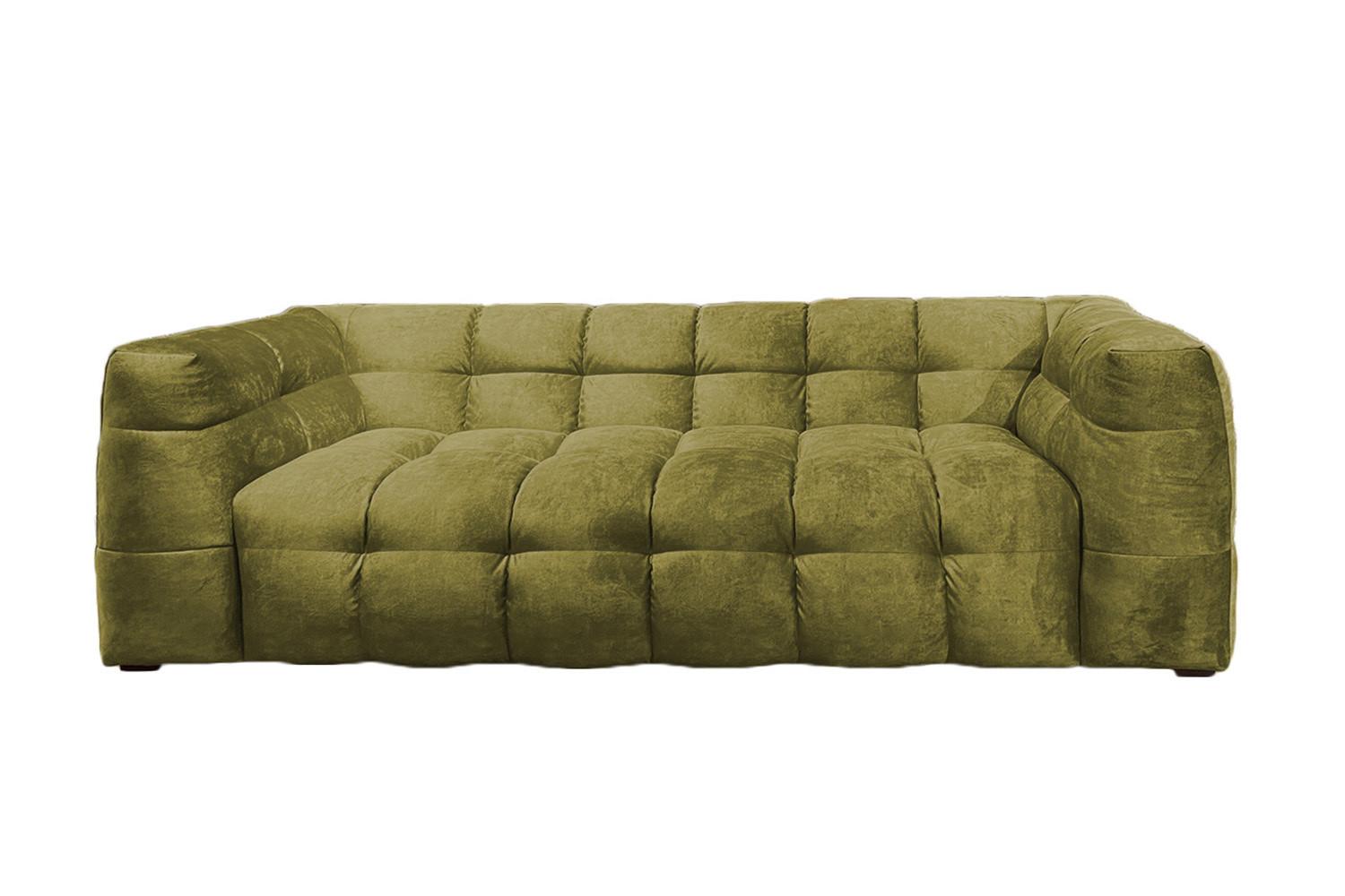 SOFA RIO Grün Velvet - Schwarz/Grün, Textil (282/68/105cm) - KAWOLA