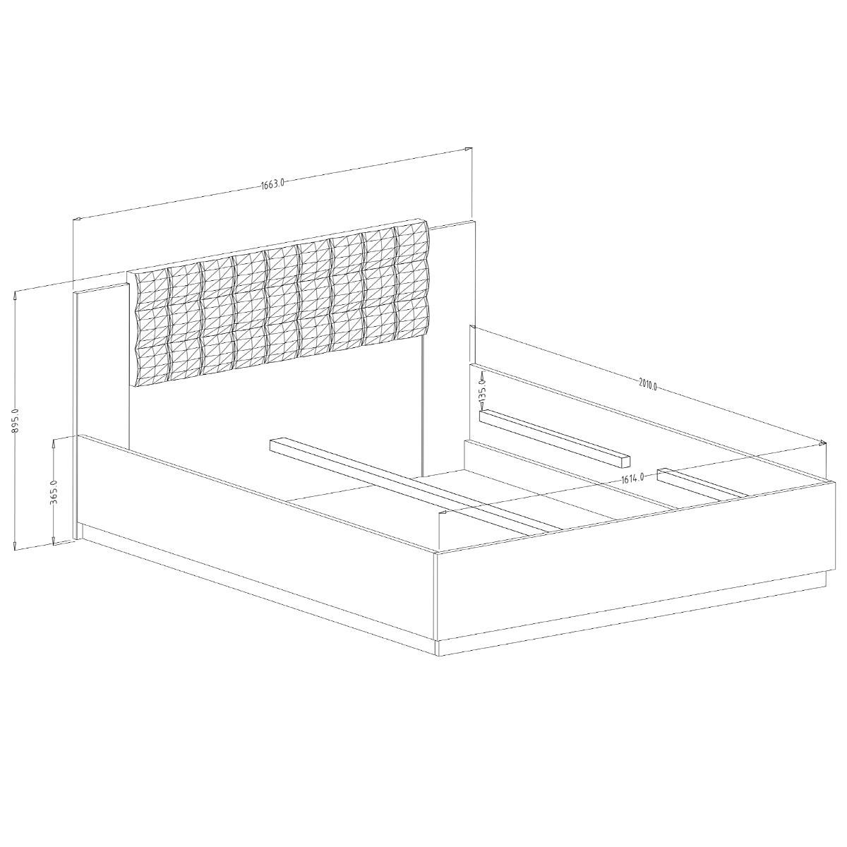 BOXBETT 160/200 Alec Dunkles Holz und Schwarz - Braun, Holzwerkstoff (160/200cm) - Petits-meubles