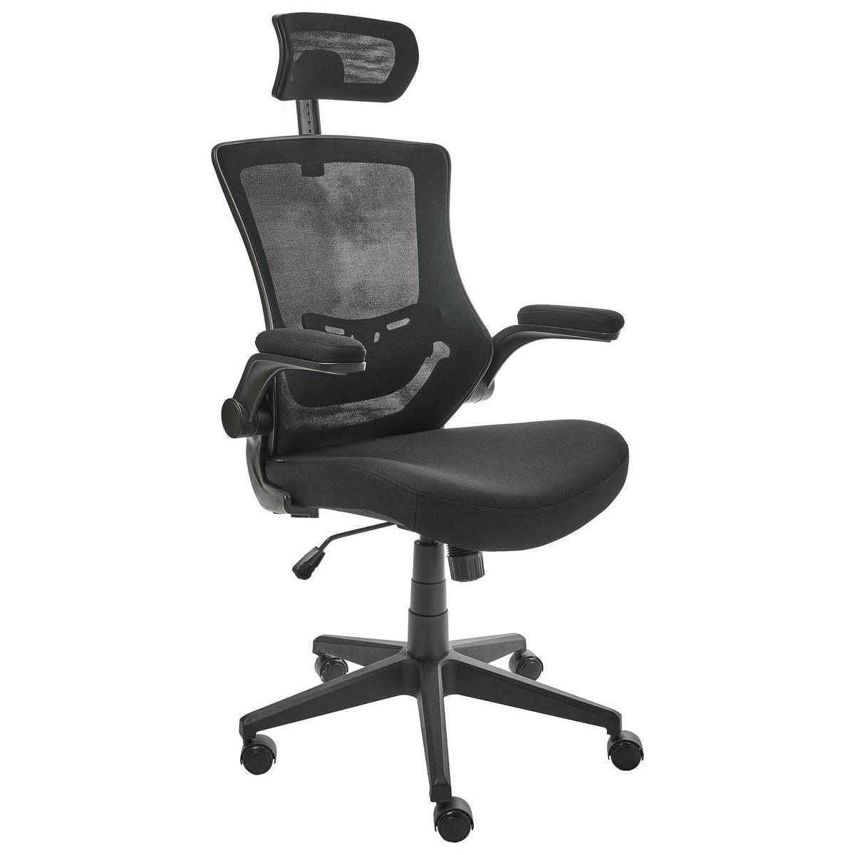 BÜROSTUHL Schwarz Paladin - Schwarz, Textil (52/96/56cm) - Beliani