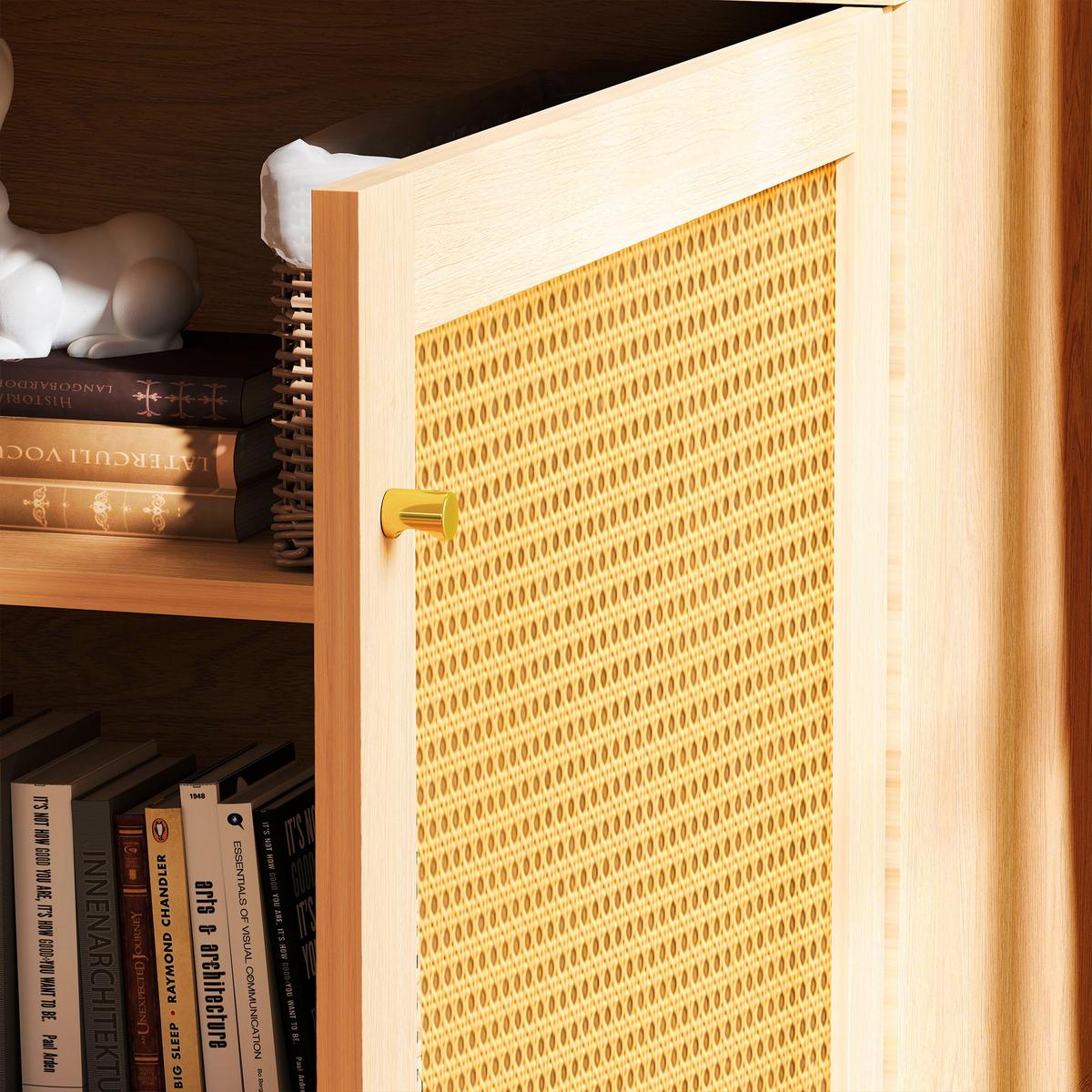 SIDEBOARD rattan natur 60cm 1 tür kompakt - Naturfarben, Holzwerkstoff (60/63/40cm) - Urban Meuble