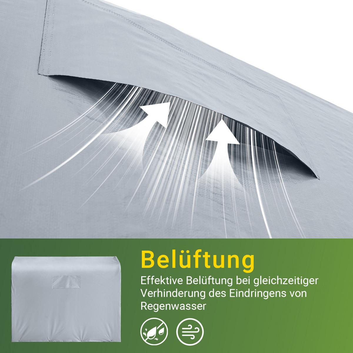 ABDECKPLANE für Fahrradgarage/Geräteschuppen, (ohne Rahmen), 159x219x165cm - Silberfarben, Kunststoff (159/165/219cm) - SoBuy
