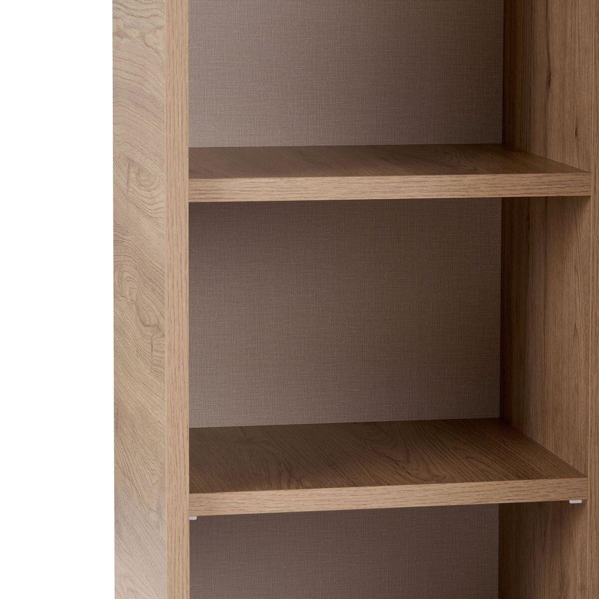 HOHE ANRICHTE 1 Tür 3 offenen Fächern mit abgerundeten Kanten 34/110/70 cm - Eichefarben, Holzwerkstoff (34/110/29cm) - Calicosy
