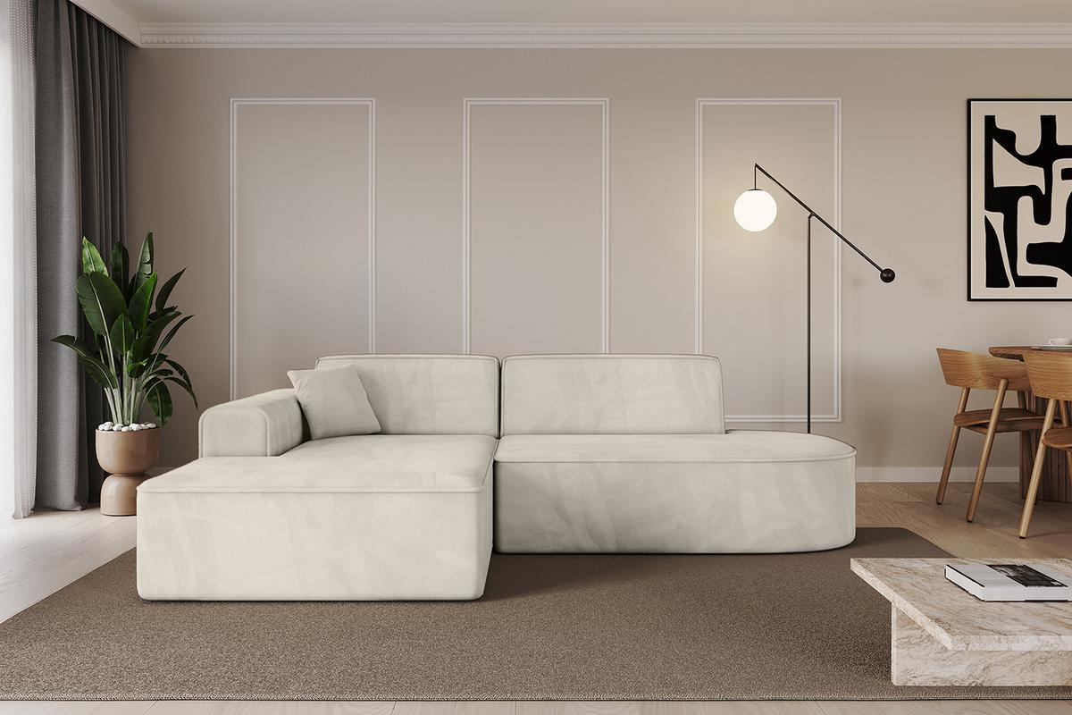 ECKSOFA Ottomane Links IREA-L1-v3 - 234x171x79 cm Dunkelgrau - Ecru, Holzwerkstoff/Textil (234/171cm) - ALTDECOR