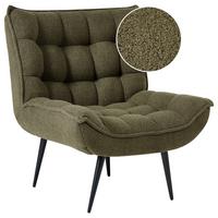 SESSEL Dunkelgrün Alvesta - Dunkelgrün/Schwarz, Textil/Metall (73/92/79cm) - Beliani
