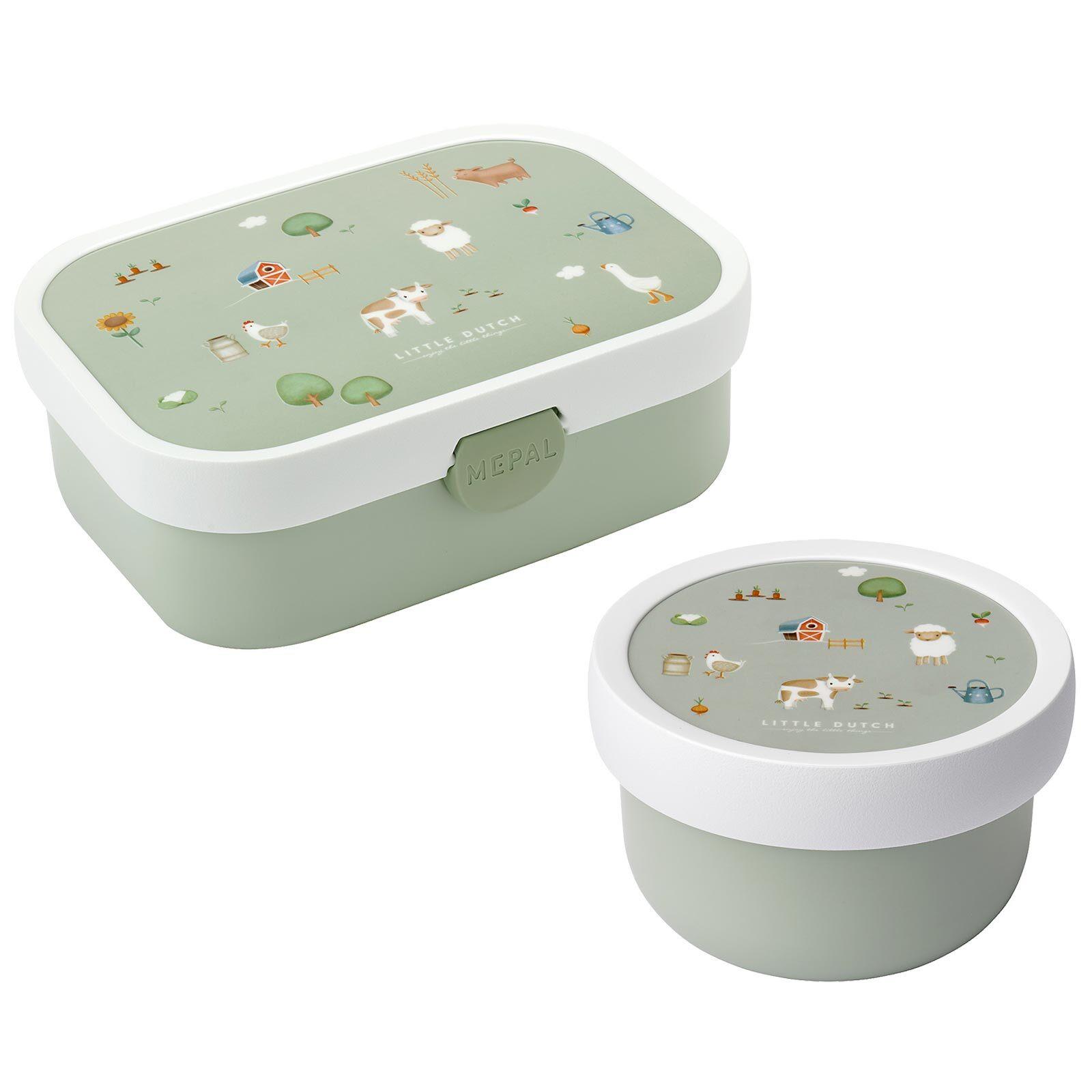 OBST- UND BENTOBOX LITTLE FARM Campus grün 300 & 750 ml - Grün, Kunststoff (2/2/2cm) - Mepal