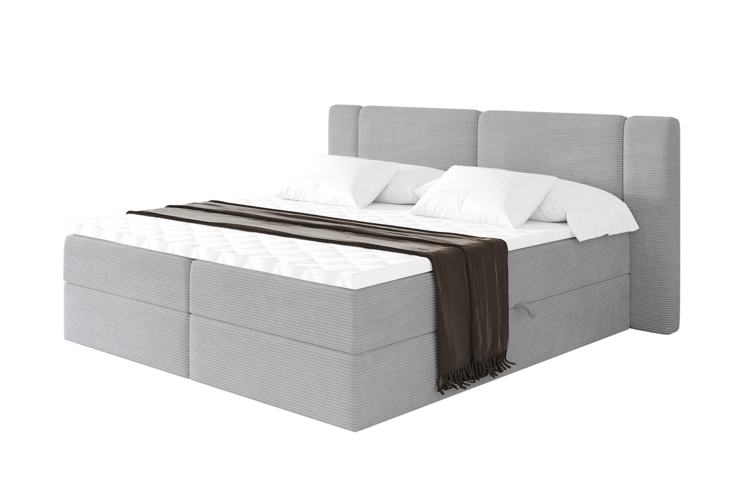 BOXBETT mit Matratze H3 - EVON - 200x200 cm Grau - Graubraun, Holzwerkstoff (200/200cm) - ALTDECOR