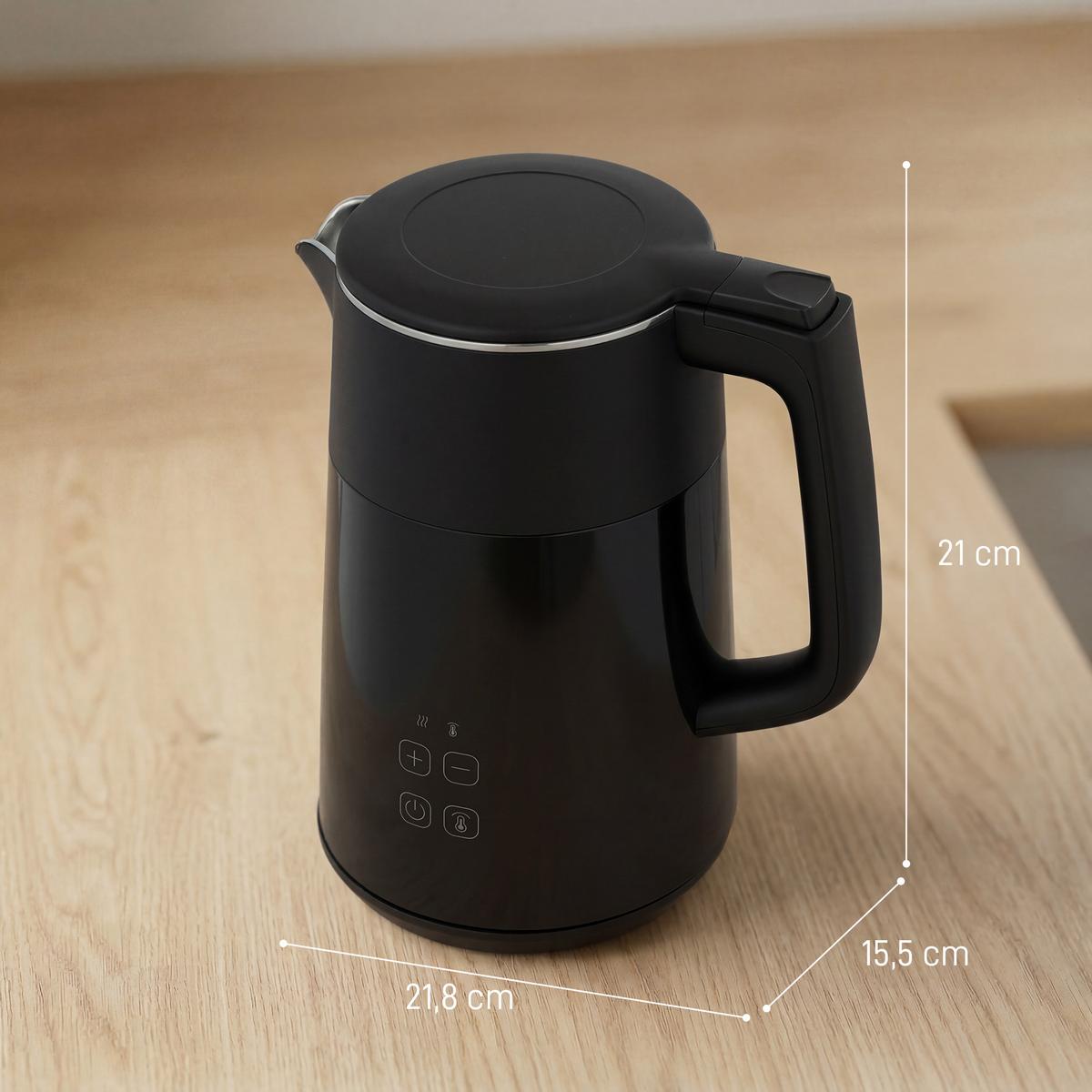 WASSERKOCHER Edelstahl Kunststoff Schwarz - Schwarz, Kunststoff/Metall (21.8cm) - HOMCOM