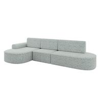 ECKSOFA mit Schlaffunktion Ottomane Links MARI L2-S 368X167X85 Grün Velours - Smaragdgrün/Schwarz, Holzwerkstoff/Kunststoff (368/167cm) - ALTDECOR