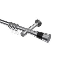 GARDINENSTANGE Prestige Tanara 100 cm, 1-läufig, 20 mm Ø Chrom - Chromfarben/Schwarz, Metall (100cm) - INTERDECO