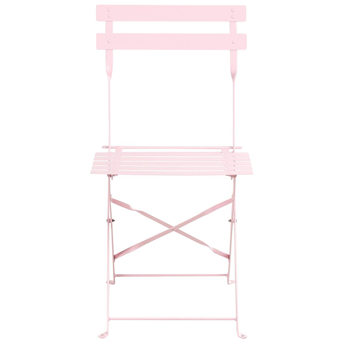 GARTENMÖBEL Set 4-Sitzer klappbar Metall Pastellrosa Fiori - Pink, Metall - Beliani