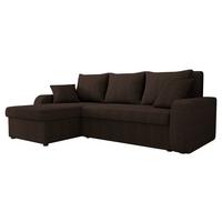 ECKSOFA Kris Cord - Nussbaumfarben/Schwarz, Holz/Kunststoff (238/147cm) - MIRJAN24
