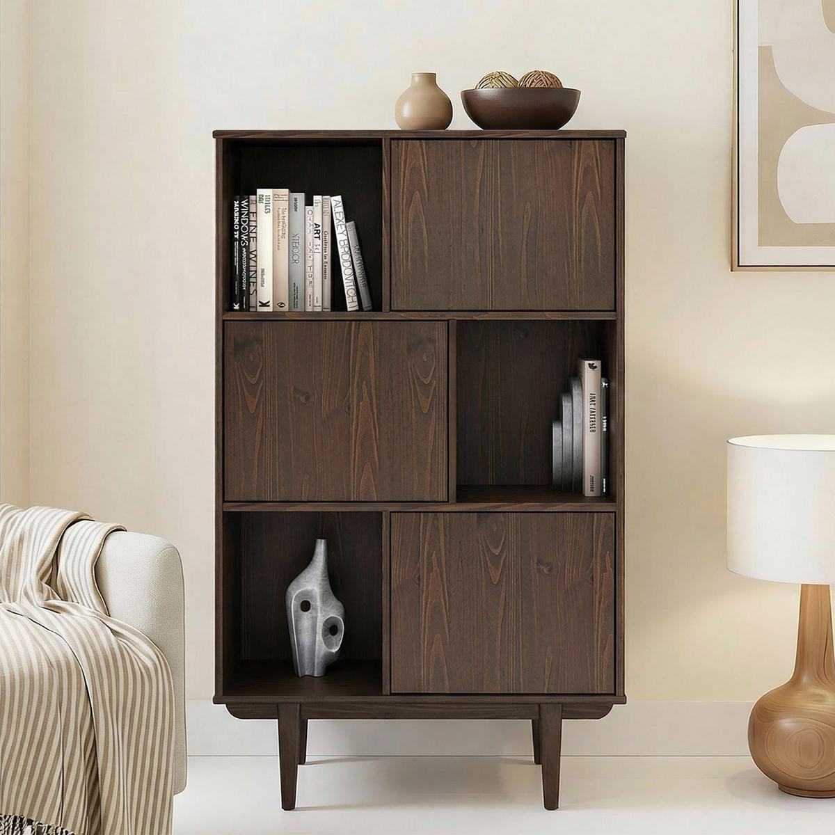 HIGHBOARD SIMONA nussbaum - Nussbaumfarben, Holz (95/139/37cm) - IDIMEX