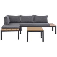 LOUNGE-SET 4-Sitzer schwarz modular Pienza - Schwarz, Holzwerkstoff - Beliani