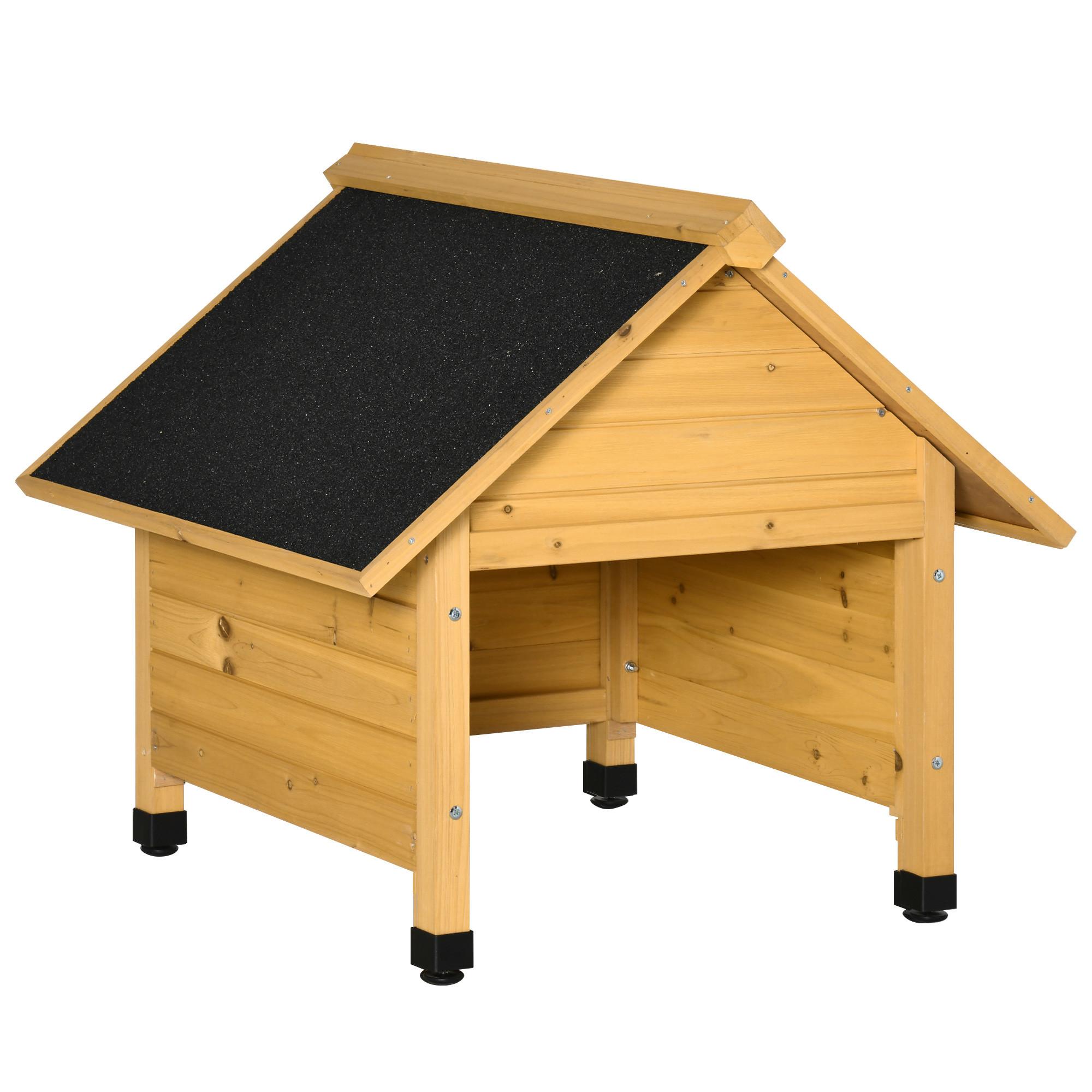 MÄHROBOTERGARAGE Tannenholz Gelb - Gelb, Holz (76/70/75cm) - Outsunny