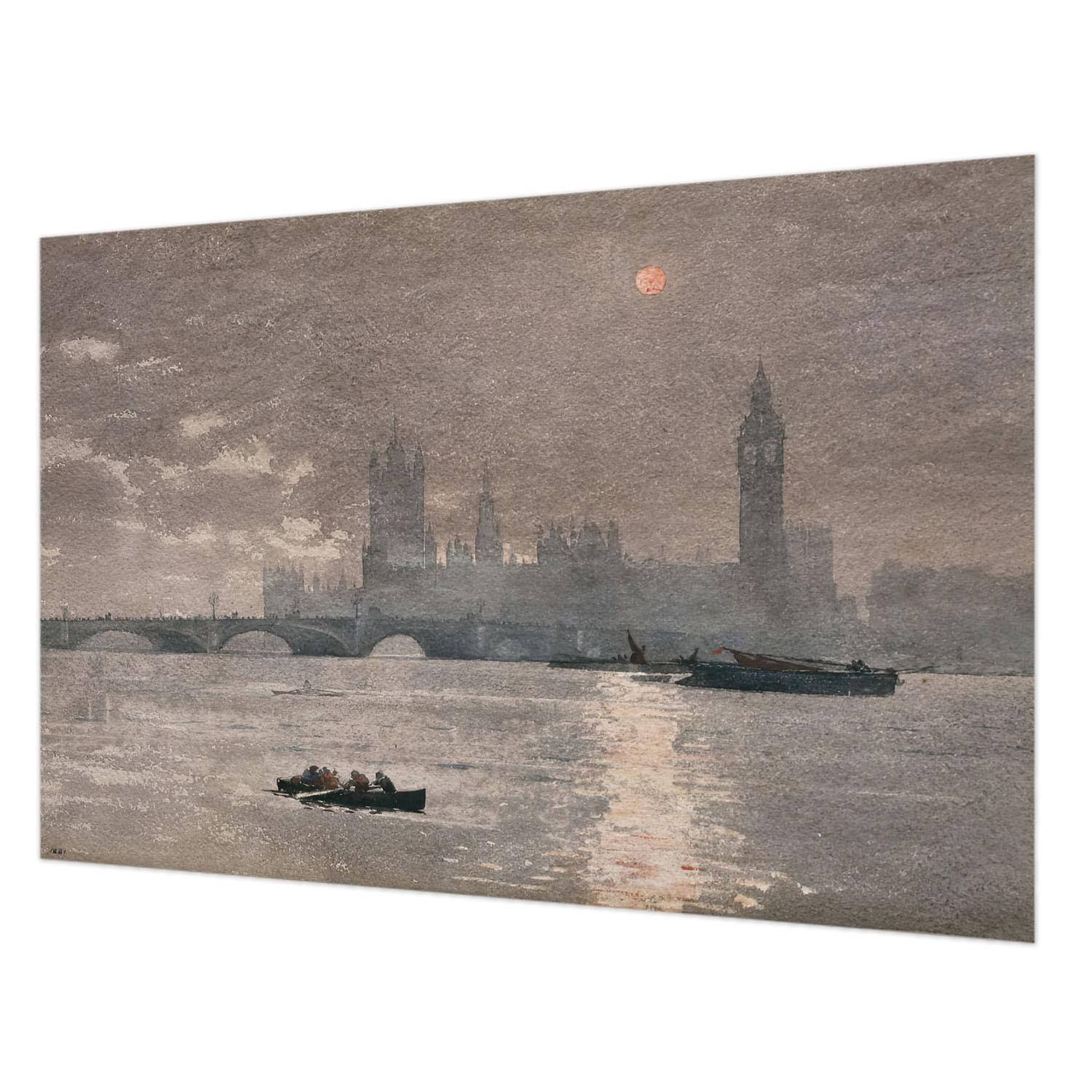 FOTOTAPETE 104x70 cm - Nachtpanorama - Grau, Textil (104/70cm) - Wallfluent