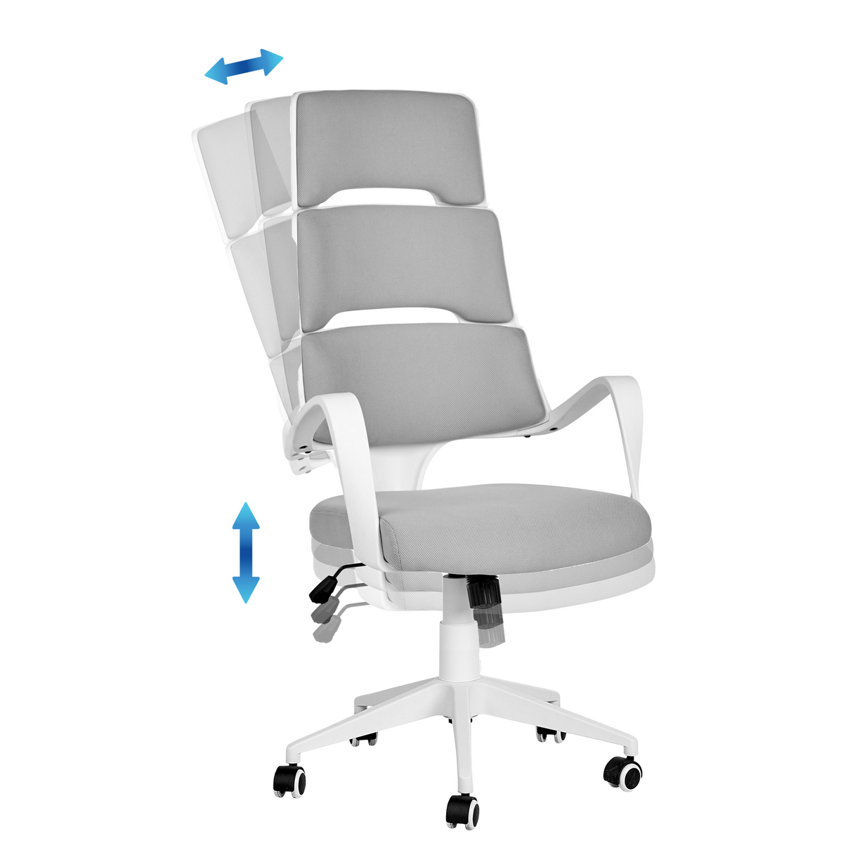 BÜROSTUHL Kunststoff Grau Grandiose - Grau, Textil (66/118/52cm) - Beliani
