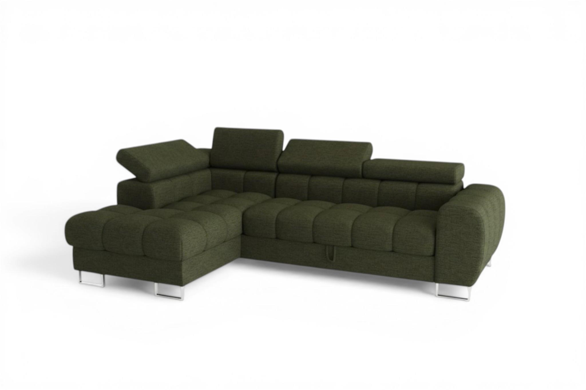 ECKSOFA Bastien Mit Schlaffunktion - Grün, Holzwerkstoff/Textil (170/260cm) - Fun Möbel