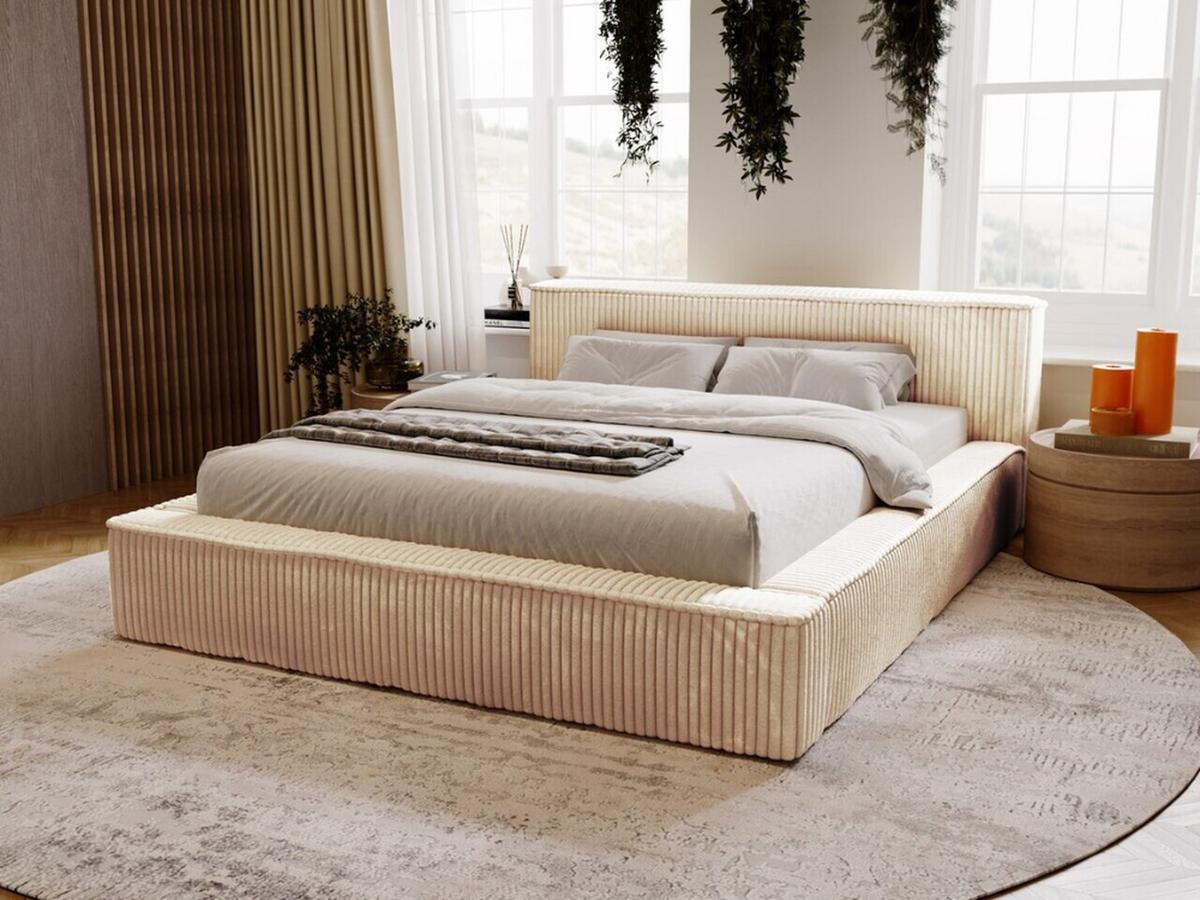 POLSTERBETT Lago 140x200 Beige - Beige, Textil (140/200cm) - Graingold