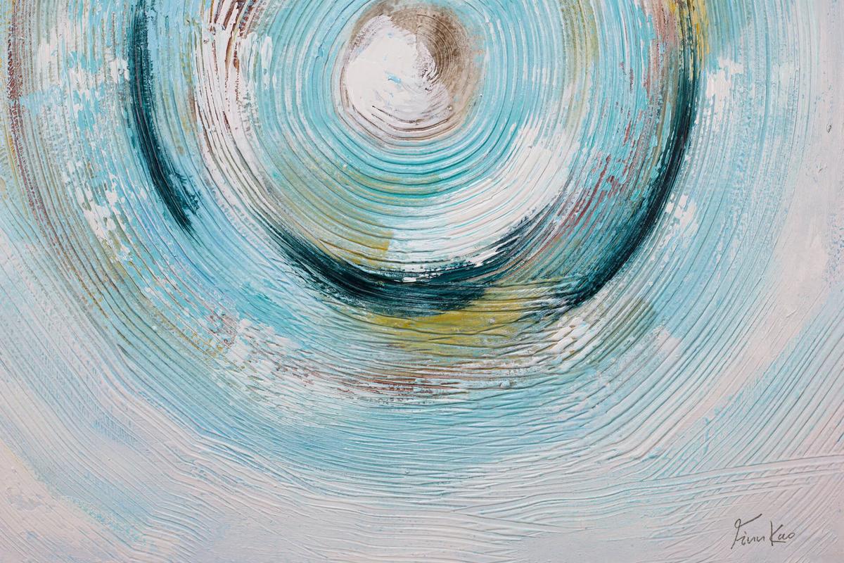 ACRYLBILD HANDGEMALT 80/80 cm - Blau/Weiß, Holz/Textil (80/80cm) - KUNSTLOFT