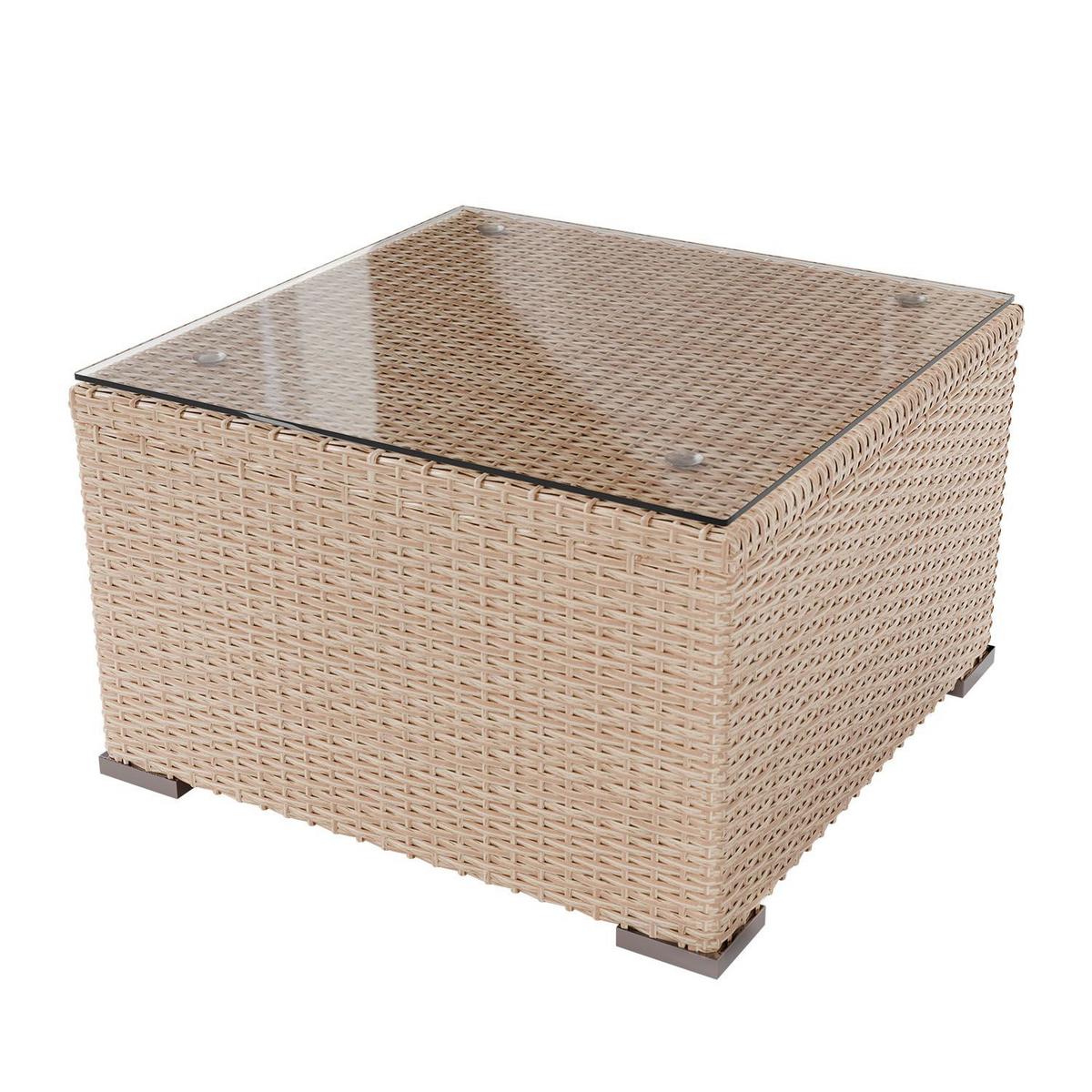 LOUNGEGARNITUR Punta Cana 4-tlg. - Beige/Creme, Kunststoff/Metall - Juskys