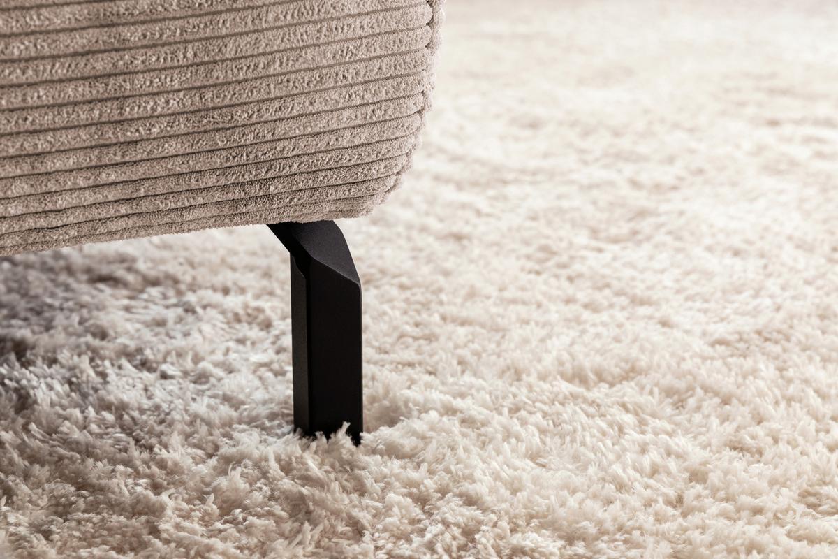 ECKSOFA DELIA Taupe Cord Relaxfunktion - Taupe/Schwarz, Textil/Metall (276/219cm) - KAWOLA
